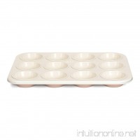 Patisse 03334 Ceramic Muffin Pan 12 Cups with Non-Stick Surface  Cream/Copper - B00PW4XAU6